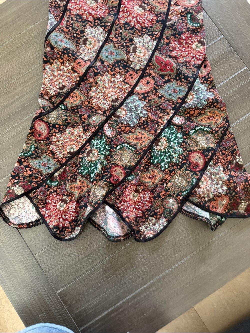 Laundry By Shelli Segal Paisley & Floral A-Line Skirt - Black, Pink, Green, Blue - Picture 3 of 3